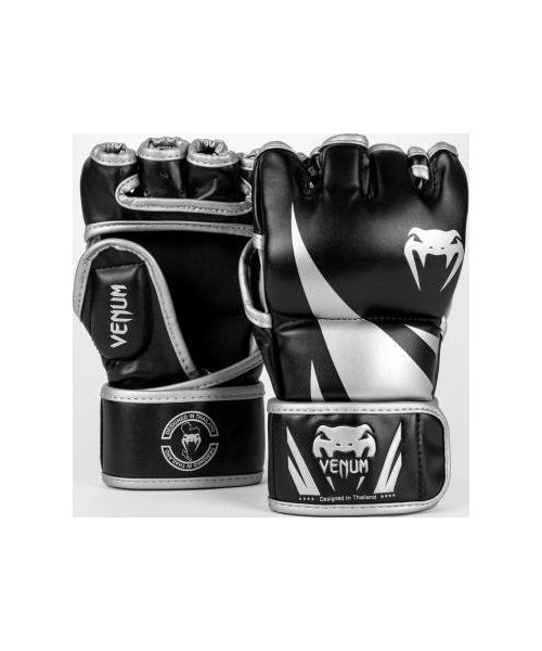 MMA Gloves Venum: "Venum Challenger 2.0" MMA pirštinės - juodos/ sidabrinės