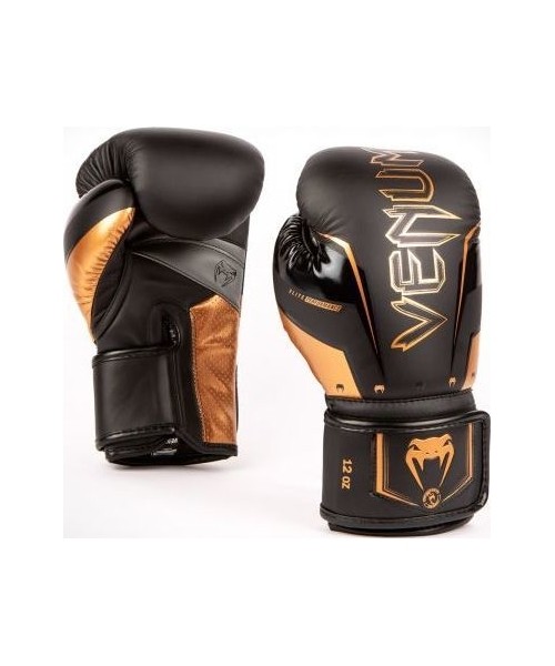 Boksikindad Venum: Venum Elite Evo Boxing Gloves - Black/Bronze