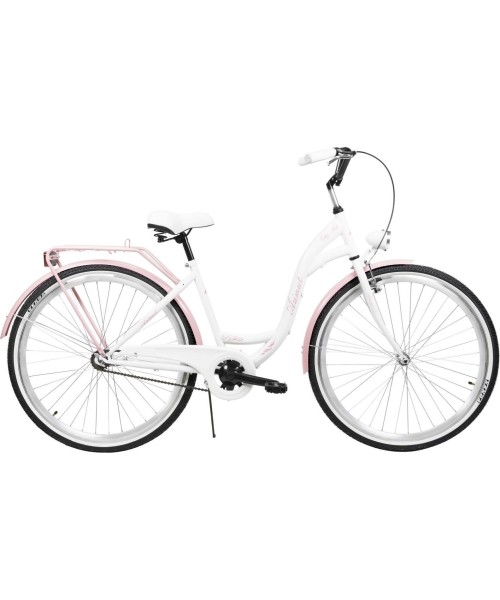 City Bikes : Dviratis AZIMUT City Lux 28" 2023 white-pink