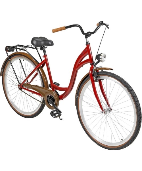 City Bikes : Dviratis AZIMUT City Lux 28" 2023 bordo-brown