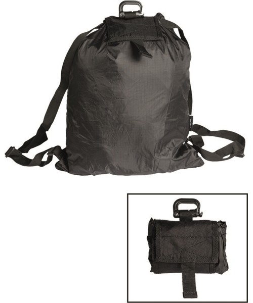 Waterproof Bags MIL-TEC: BLACK ROLL-UP RUCKSACK