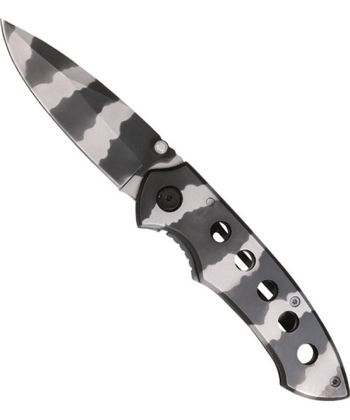 Hunting and Survival Knives MIL-TEC: CAMO ONE-HAND KNIFE WITH CLIP