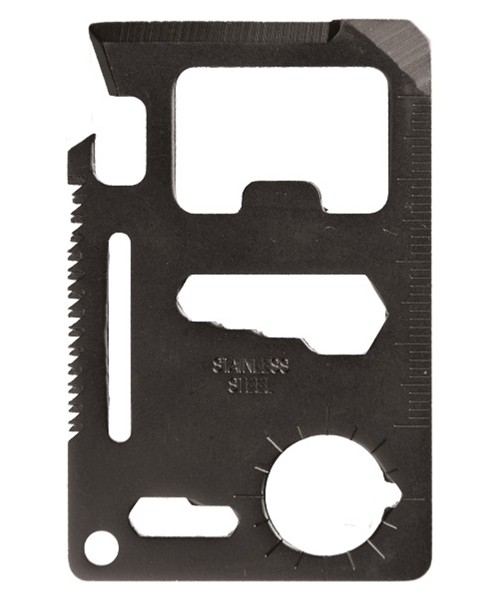 Multifunction Tools and Knives MIL-TEC: BLACK SURVIVAL TOOL CARD WITH POUCH