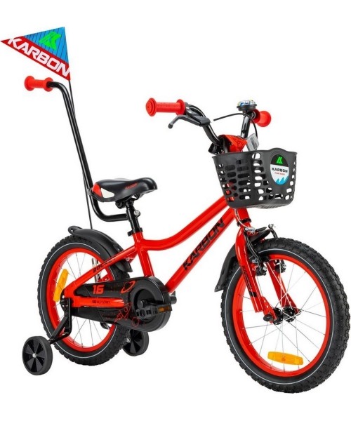 Children's and Junior Bikes : Dviratis Karbon Rocket ALU 16 red-black