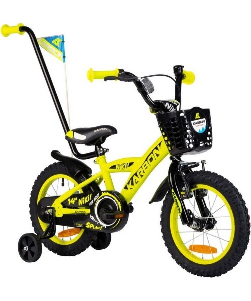 Children's and Junior Bikes : Dviratis Karbon Niki 14 lime-black