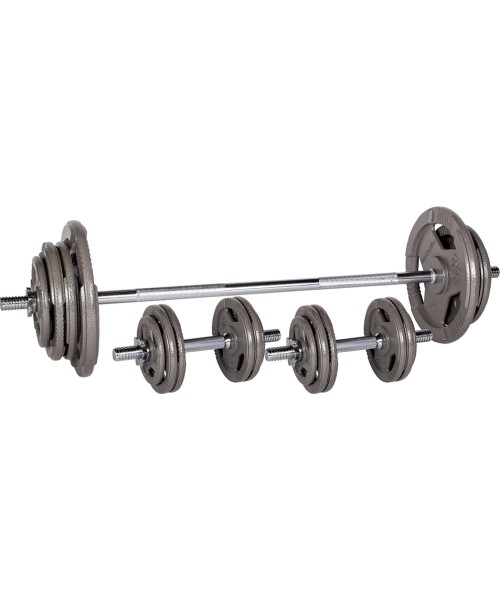 Adjustable Dumbbells inSPORTline: Plate-Loaded Dumbbell Set inSPORTline Hamerton 120 + 52 cm/30 mm 80 kg