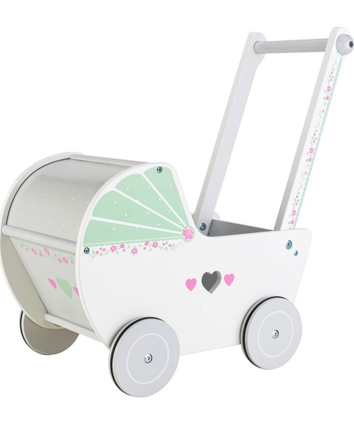 Go-Karts for Children Eco Toys: Medinis lėlių vežimėlis-stumdukas ECOTOYS Hearts