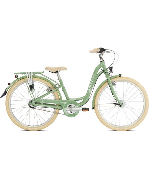 Laste- ja noortejalgrattad PUKY: Dviratis PUKY Skyride 24-3 Classic Alu retro green