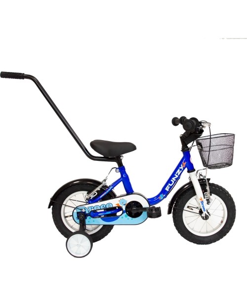 Children's and Junior Bikes : Dviratis FUNZY Droco 12" (plieninis, mėlyna/balta)