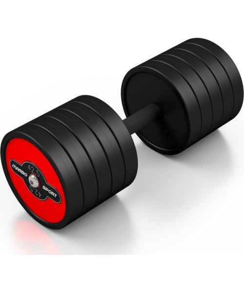 Rubber Dumbbells Marbo Sport: Gumuotas hantelis Marbo Sport, raudonas, 42,5 kg