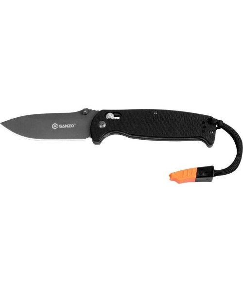 Hunting and Survival Knives Ganzo / Firebird: Ganzo sulankstomas peilis G7413-BK-WS su švilpuku