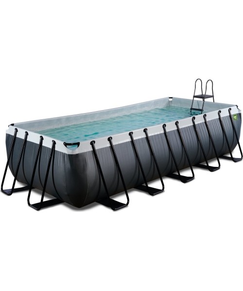 Above Ground Pools Exit: EXIT Black Leather pool 540x250x122cm with sand filter pump - black