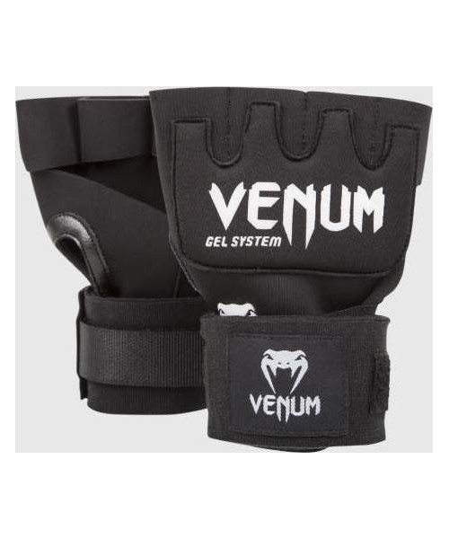 Boksi sidemed Venum: "Venum Gel Kontact Quick Wraps" - juodos spalvos