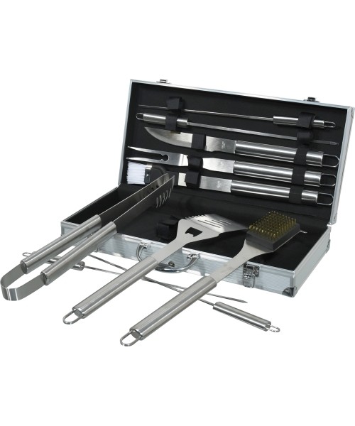 Grill Tools and Accessories Cattara:  Grilio įrankių rinkinys Cattara – 11 vnt., aliumininis dėklas