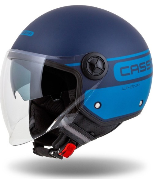 Roller kiivrid Cassida: Motorcycle Helmet Cassida Handy Plus Linear Pearl Matte Blue/Dark Blue