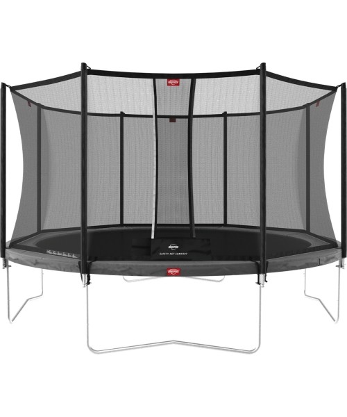 On-ground trampolines BERG: Batutas su tinklu BERG Favorit Regular 430, pilkas, su saugos tinklu Comfort