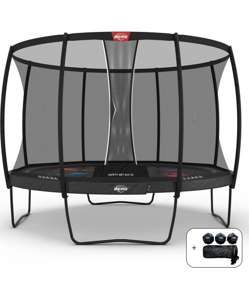 On-ground trampolines BERG: BERG Elite Regular 430 Grey Levels + Safety Net DLX XL