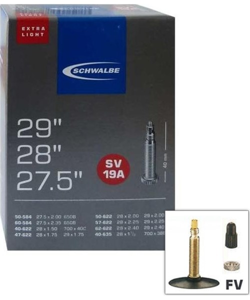 Gloves & Helmets & Accessories : Kamera Schwalbe MTB SV19A Extralight 27.5x2.00 / 29x2.40 (50/60-584 40/62-622/635) FV 40mm (...