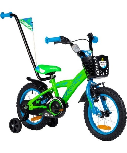 Children's and Junior Bikes : Dviratis Karbon Niki 14", žalias/mėlynas