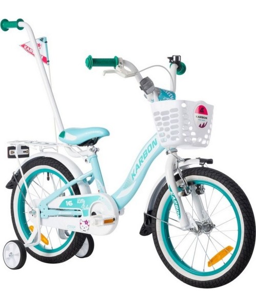 Laste- ja noortejalgrattad : Dviratis Karbon Kitty 16 turquoise-white