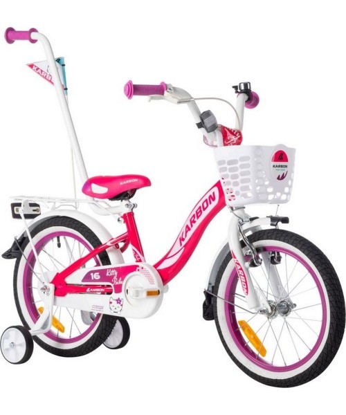 Laste- ja noortejalgrattad : Dviratis Karbon Kitty 16 pink-white