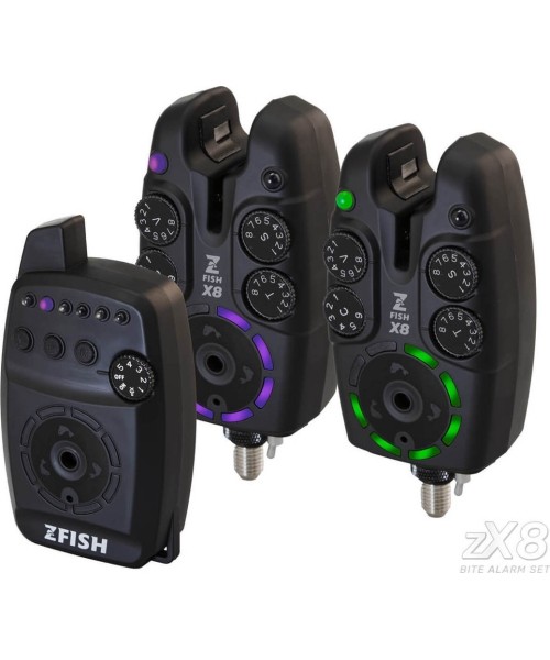 Bite Alarms ZFish: ZFISH įkandimo signalizatoriaus rinkinys Zx8 2+1