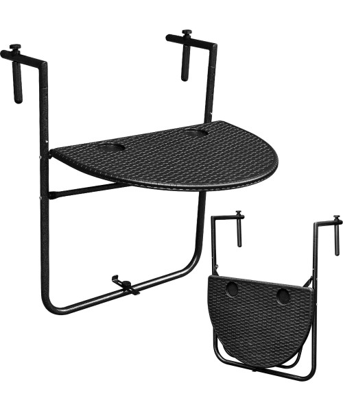 Tables ModernHOME: Balcony table folding hanging on balustrade black