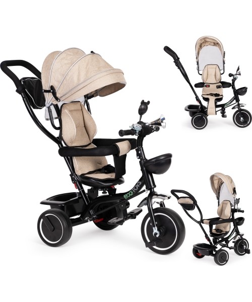 Laste tõukerattad Eco Toys: Triratukas triratukas su pasukama sėdyne Beige ECOTOYS