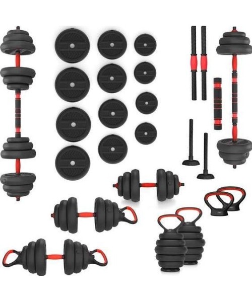 Reguleeritavad hantlid HMS: SGN120 PRO SET 6IN1 SVARMENŲ RINKINYS 20KG HMS