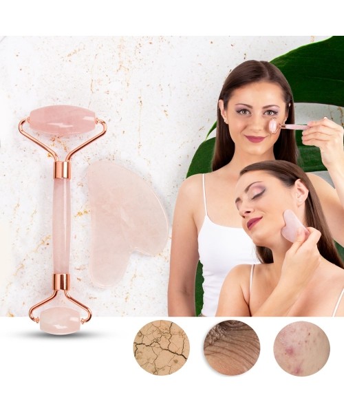 Väike masseerijad inSPORTline: Face Roller & Gua Sha komplekt inSPORTline Rosado
