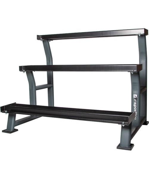 Dumbbell Stands inSPORTline: 3 lygių horizantalus stovas hanteliams inSPORTline Profirack III PRO