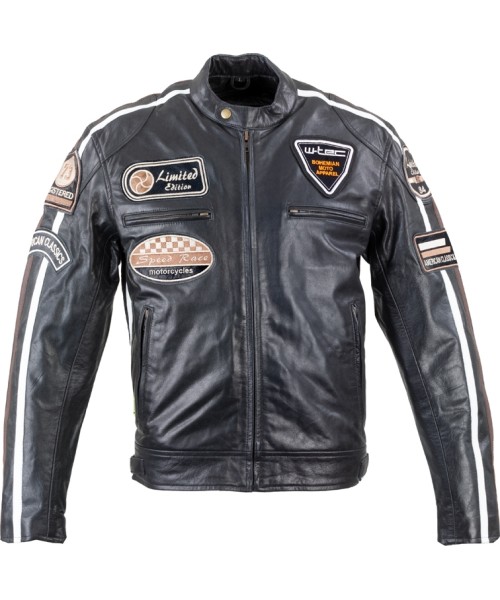 Meeste nahast mootorratta joped W-TEC: Vyriška odinė motociklininko striukė W-TEC Black Cracker