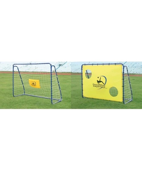 Jalgpalliväravad Spartan: Lengvai surenkami mobilūs futbolo vartai + atmušimo sienelė Spartan 213x152x76cm