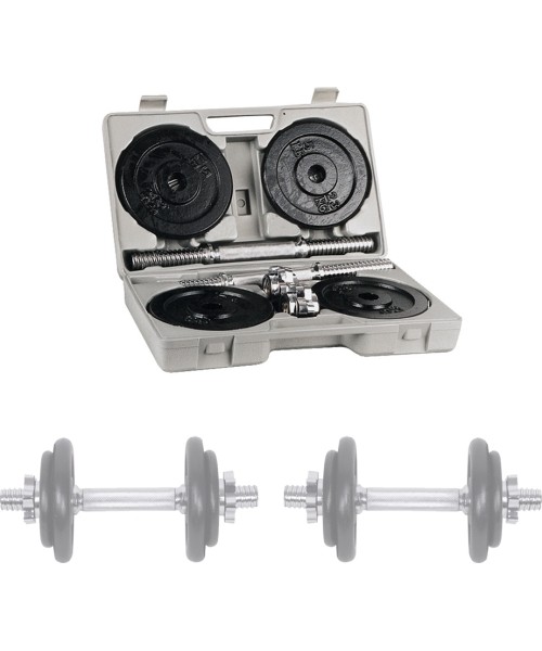 Adjustable Dumbbells inSPORTline: Keičiamo svorio plieninių hantelių komplektas inSPORTline 20kg