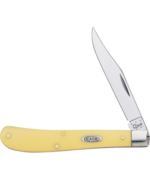 Jahi- ja ellujäämisnoad W.R. Case & Sons Cutlery Co.: Sulankstomas peilis Case CV Barehead Slimline Trapper, geltonas