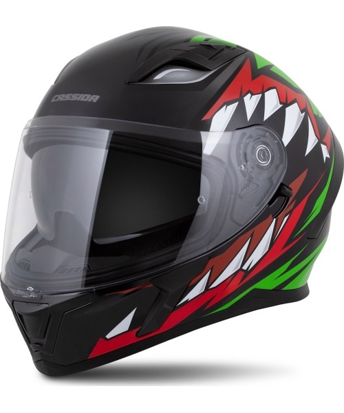 Full Face Helmets Cassida: Motorcycle Helmet Cassida Orbit StriX Red/Green/Gray/White/Black