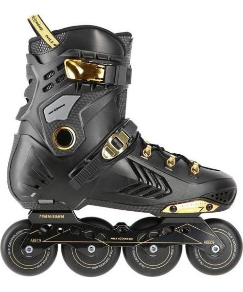 Fixed size rollers Nils Extreme: NA20002 JUODA-AUKSINĖ SLALOMO RIEDUČIAI NILS EXTREME