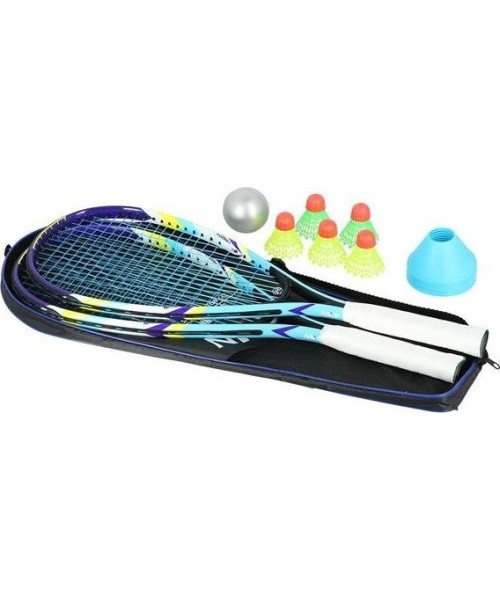 Sulgpalli komplektid Nils: Greitojo badmintono rinkinys Nils NRS005, 2 raketės, badmintono plunksniukai, žymekliai, kamuoliuk...