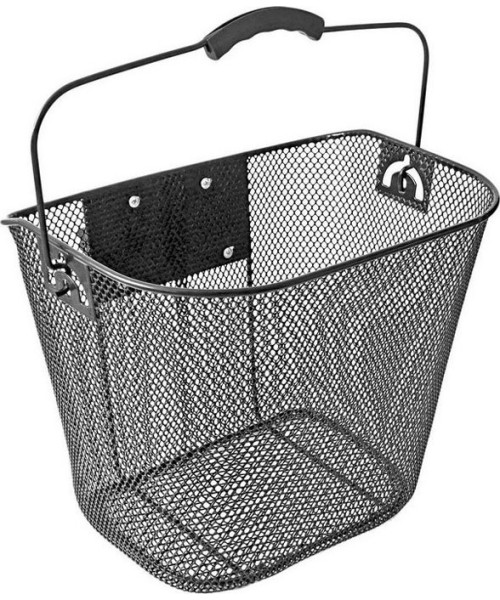 Gloves & Helmets & Accessories : Bicycle Handlebar Basket Dvirtex, 34x25x26cm, Metal, Black