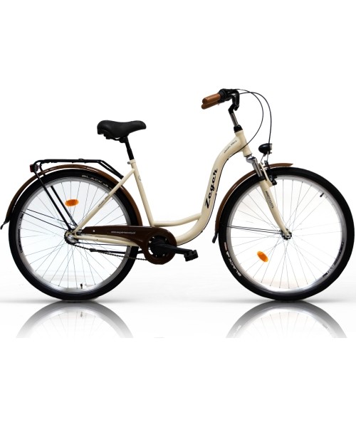 City Bikes : Dviratis Zeger Classic 28", dydis 19" (48cm), plienas, kreminės/rudos spalvos