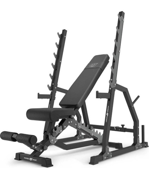 Barbell & Squat Stands Marbo Sport: Komplektas MS3_2.0 | dvipusis suoliukas + pagalbiniai portalo stovai - Marbo Sport