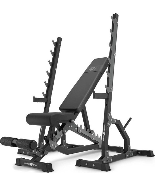 Barbell & Squat Stands Marbo Sport: Komplektas MS24_2.0 | dvipusis suoliukas + kelių lygių stovai (2 vnt.) - Marbo Sport