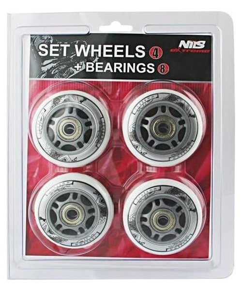 Spare Wheels for Skates Nils Extreme: Ratukų rinkinys riedučiams Nils Extreme, baltas